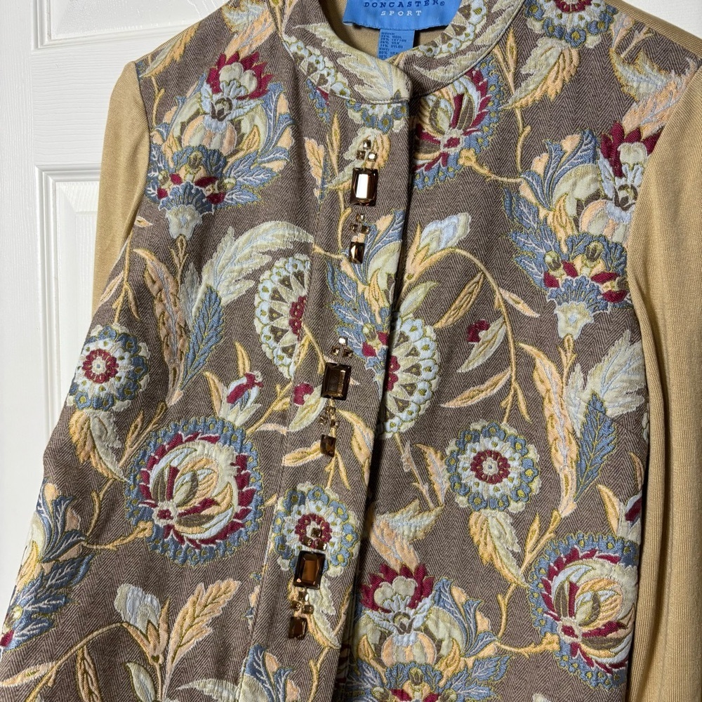 Doncaster Cottagecore Tapestry Jacket Womens 10 Wool Silk Blend Victorian Luxury - Picture 5 of 13